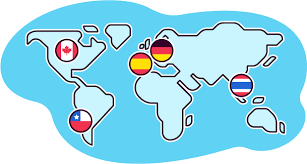 Country name with flags Flashcards for Age 4