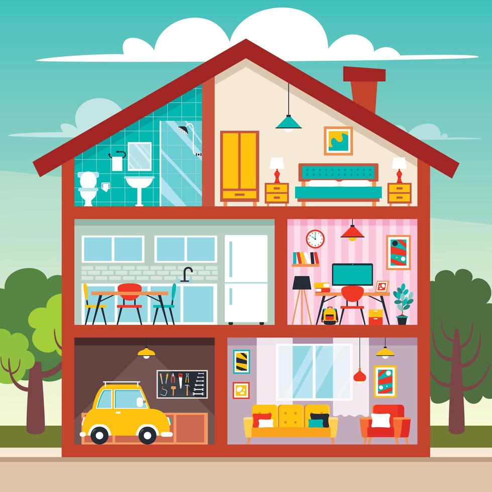 house speech flashcards for toddler