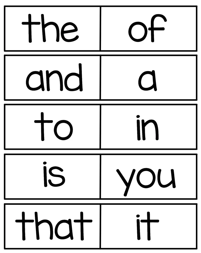 sight words flashcards for toddler